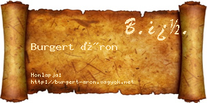 Burgert Áron névjegykártya